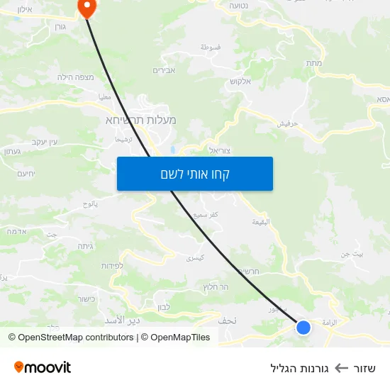 מפת שזור לגורנות הגליל
