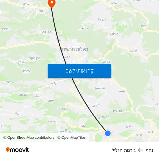 מפת נחף לגורנות הגליל