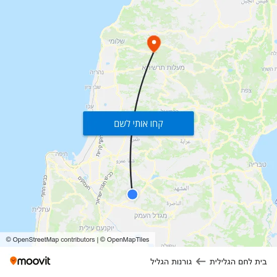 מפת בית לחם הגלילית לגורנות הגליל