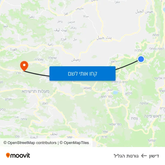 מפת דישון לגורנות הגליל