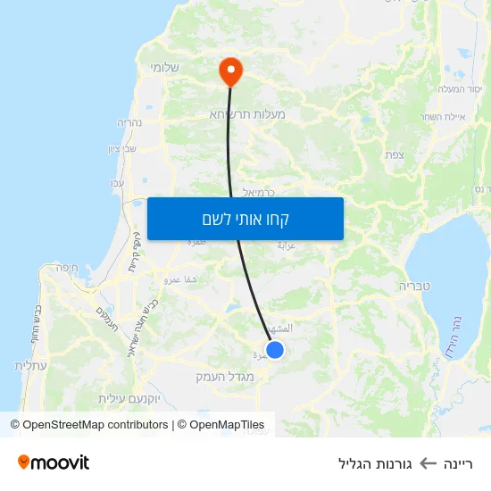 מפת ריינה לגורנות הגליל