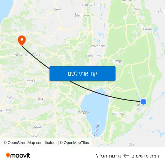 מפת רמת מגשימים לגורנות הגליל