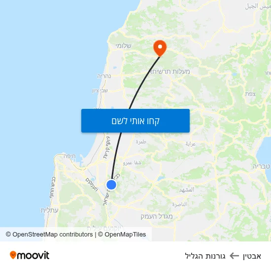 מפת אבטין לגורנות הגליל