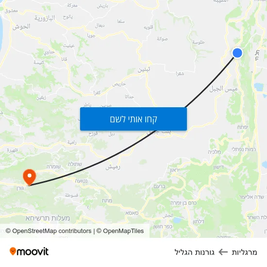 מפת מרגליות לגורנות הגליל