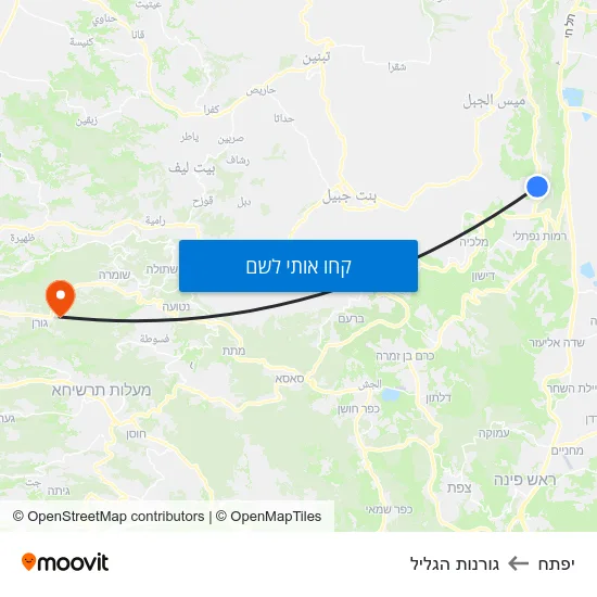 מפת יפתח לגורנות הגליל