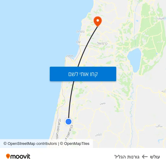 מפת עולש לגורנות הגליל