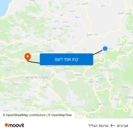מפת אביבים לגורנות הגליל