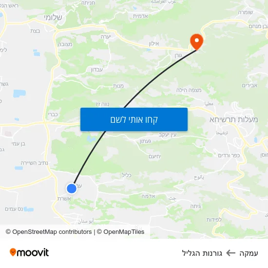 מפת עמקה לגורנות הגליל