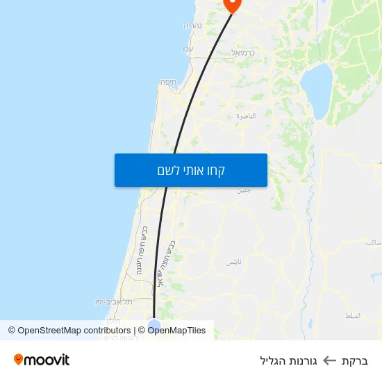 מפת ברקת לגורנות הגליל