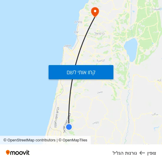 מפת צופין לגורנות הגליל