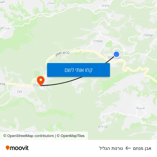 מפת אבן מנחם לגורנות הגליל
