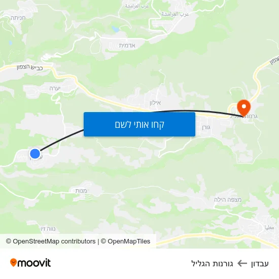 מפת עבדון לגורנות הגליל