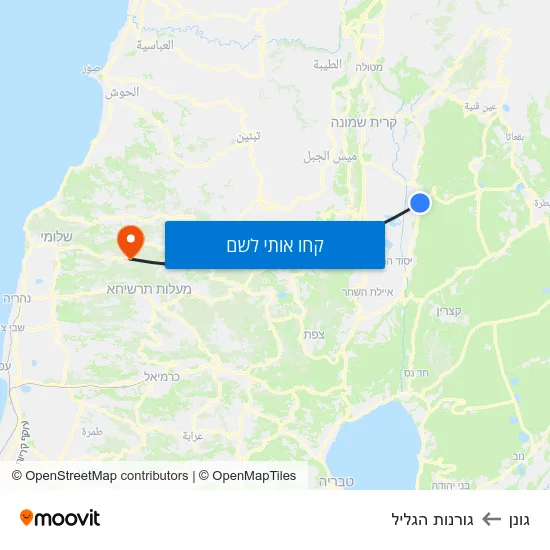 מפת גונן לגורנות הגליל