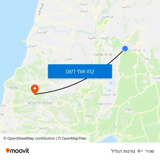 מפת שניר לגורנות הגליל
