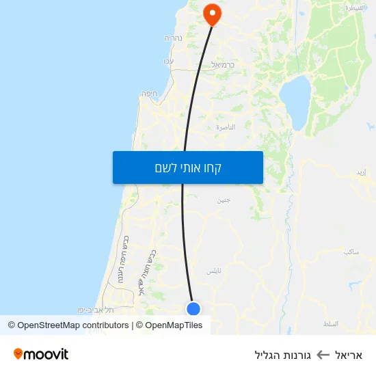 מפת אריאל לגורנות הגליל