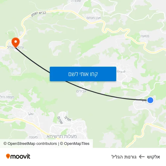 מפת אלקוש לגורנות הגליל
