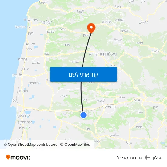 מפת גילון לגורנות הגליל