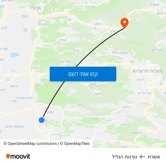 מפת אשרת לגורנות הגליל