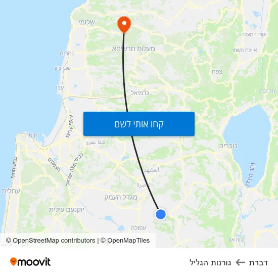 מפת דברת לגורנות הגליל