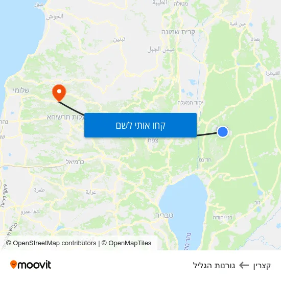 מפת קצרין לגורנות הגליל