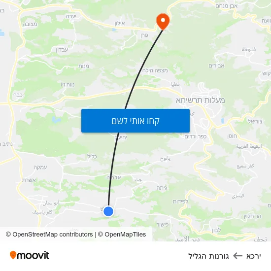 מפת ירכא לגורנות הגליל