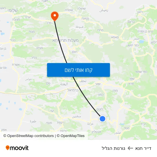 מפת דייר חנא לגורנות הגליל