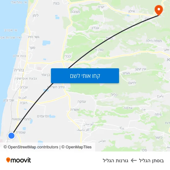 מפת בוסתן הגליל לגורנות הגליל