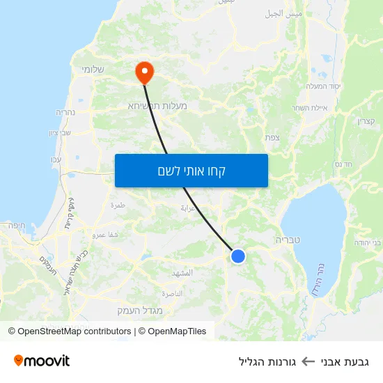מפת גבעת אבני לגורנות הגליל