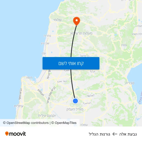מפת גבעת אלה לגורנות הגליל