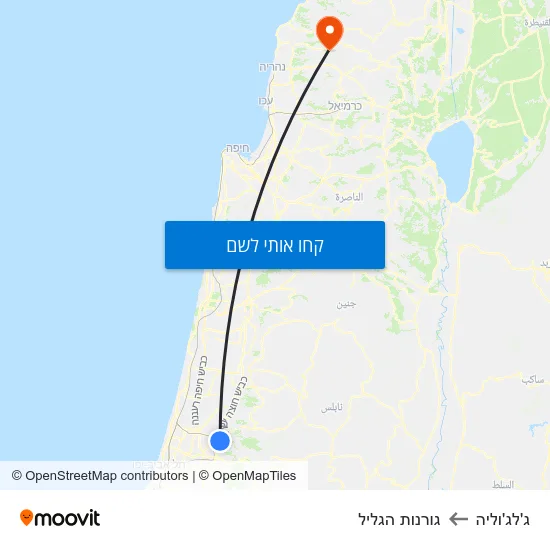 מפת ג'לג'וליה לגורנות הגליל