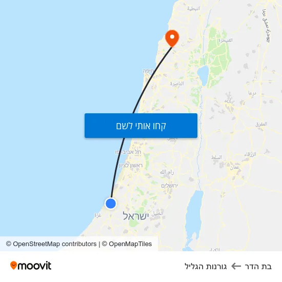 מפת בת הדר לגורנות הגליל