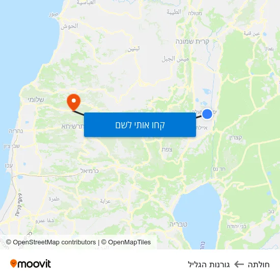 מפת חולתה לגורנות הגליל