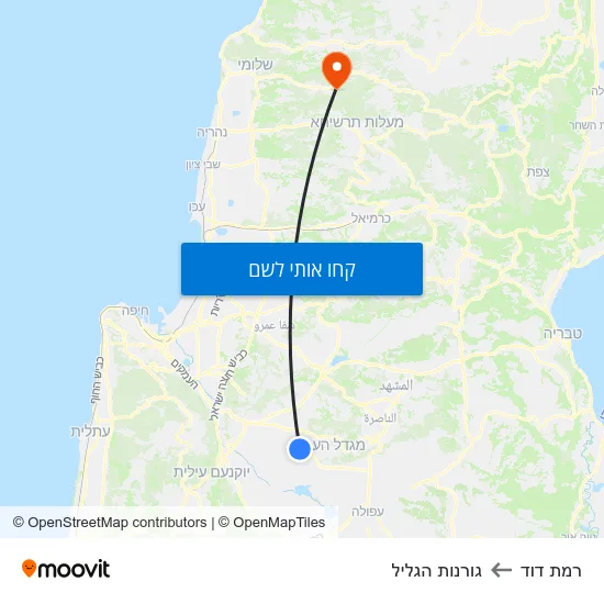 מפת רמת דוד לגורנות הגליל