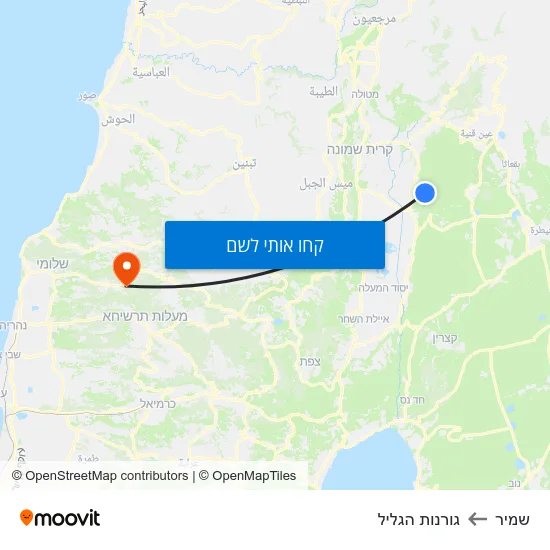 מפת שמיר לגורנות הגליל