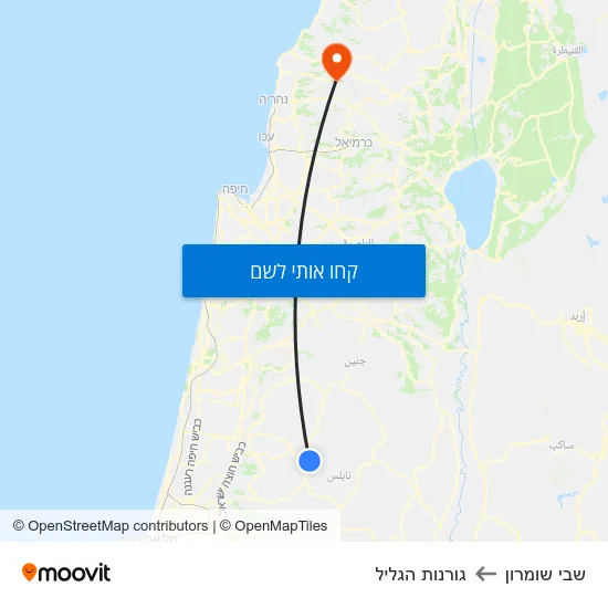 מפת שבי שומרון לגורנות הגליל