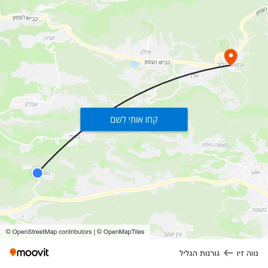 מפת נווה זיו לגורנות הגליל