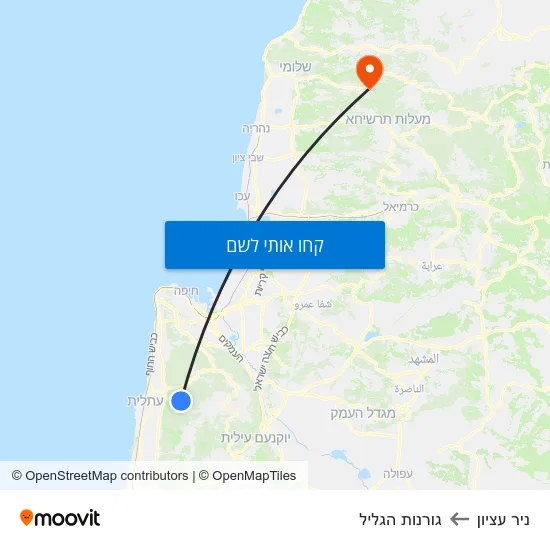 מפת ניר עציון לגורנות הגליל