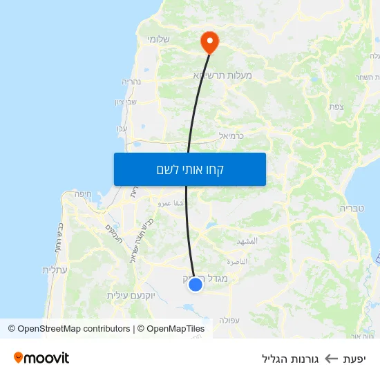 מפת יפעת לגורנות הגליל