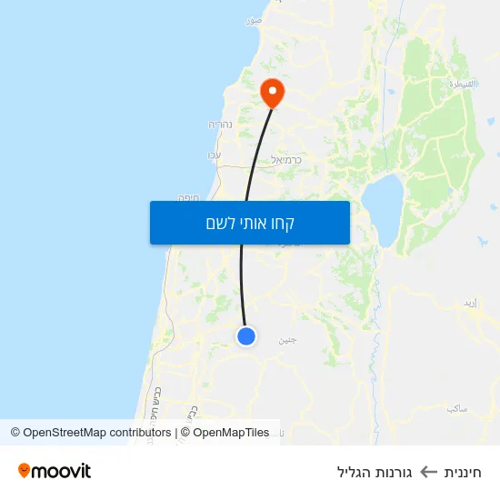 מפת חיננית לגורנות הגליל