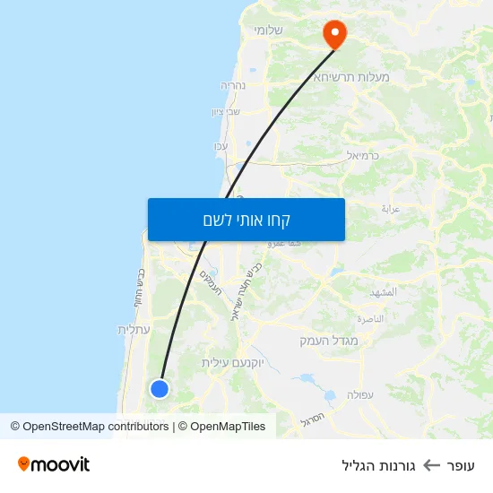 מפת עופר לגורנות הגליל