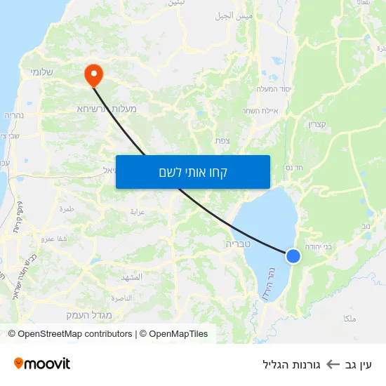 מפת עין גב לגורנות הגליל