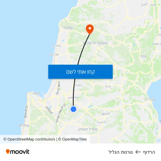 מפת הרדוף לגורנות הגליל