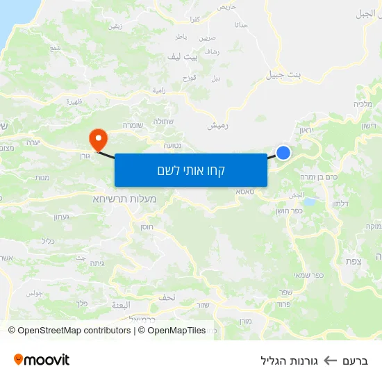 מפת ברעם לגורנות הגליל