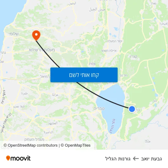 מפת גבעת יואב לגורנות הגליל