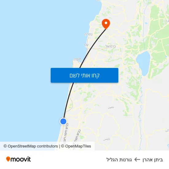 מפת ביתן אהרן לגורנות הגליל