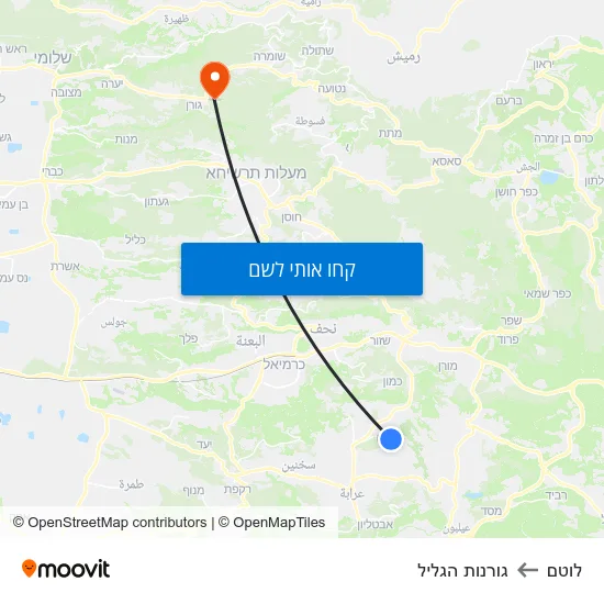 מפת לוטם לגורנות הגליל