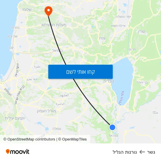 מפת גשר לגורנות הגליל