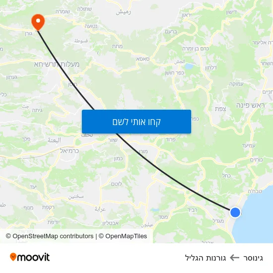 מפת גינוסר לגורנות הגליל