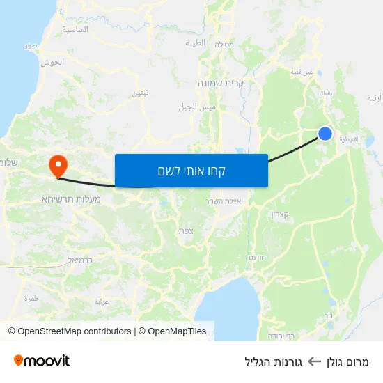 מפת מרום גולן לגורנות הגליל