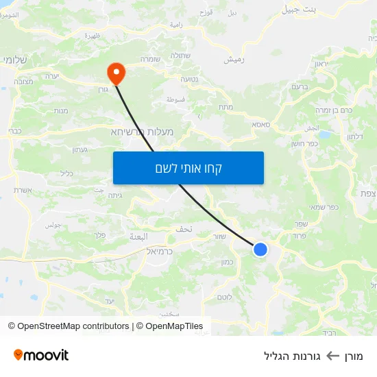 מפת מורן לגורנות הגליל